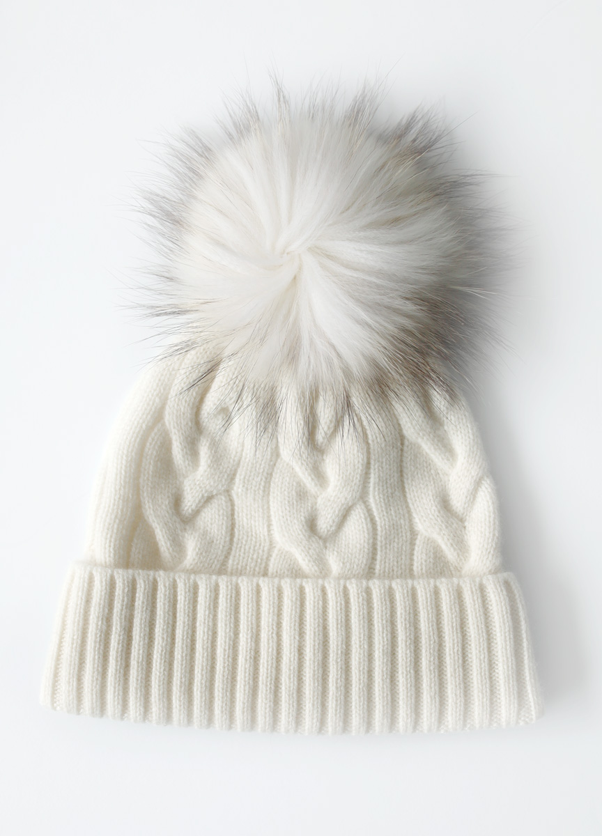 毛球麻花針織毛帽